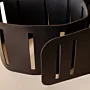 Natural Leather Scarf Belt in Black or Dark Brown – 12x100 cm