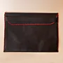 Padded Embroidered iPad Sleeve – Black with Red Hand Stitching – 31x21x2 cm