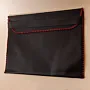 Padded Embroidered iPad Sleeve – Black with Red Hand Stitching – 31x21x2 cm