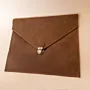 Camel Leather A4 Laptop Clip Sleeve – Camel Brown Hand-Stitched – 37x23 cm