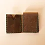 Three-Panel Leather Wallet – Brown Three-Panel – 8x10x0.7 cm per panel