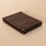 Three-Panel Leather Wallet – Two-Tone Brown Burgundy – 8x10x0.7 cm per panel