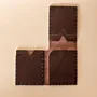 Three-Panel Leather Wallet – Two-Tone Brown Burgundy – 8x10x0.7 cm per panel