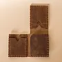 Three-Panel Leather Wallet – Taupe Three-Panel – 8x10x0.7 cm per panel