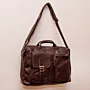 Padded Leather Laptop Bag – Dark Brown Multi-Pocket – 27x45x5 cm