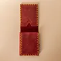 Three-Panel Leather Wallet – Red Three-Panel – 8x10x0.7 cm per panel