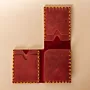Three-Panel Leather Wallet – Red Three-Panel – 8x10x0.7 cm per panel