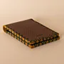 Two-Panel Leather Wallet – Brown with Green Stitching – 7.5x22x0.7 cm