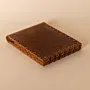 Two-Panel Leather Wallet – Medium Brown with Beige Stitching – 7.5x22x0.7 cm