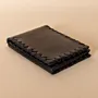 Three-Panel Leather Wallet – Black Mixed-Leather – 8x10x0.7 cm per panel