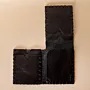 Three-Panel Leather Wallet – Black Mixed-Leather – 8x10x0.7 cm per panel