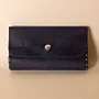 Leather Tobacco Pouch – Deep Navy – 15x8x1.5 cm