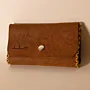 Leather Tobacco Pouch – Camel with Yellow Stitching – 15x8x1.5 cm