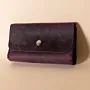Leather Tobacco Pouch – Deep Plum – 15x8x1.5 cm