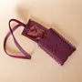Purple Embroidered Leather Organizer Set – 7 Pieces