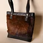 Hair-On Cowhide Leather Tote – Brown Hair-On Cowhide – 37x37x5 cm