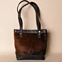 Hair-On Cowhide Leather Tote – Brown Hair-On Cowhide – 37x37x5 cm