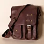 Multi-Pocket Leather Men's Bag – Burgundy Multi-Pocket – 27x21x6 cm