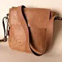 Large Moon Leather Bag – Tan Moon Shape – 46x19x36 cm