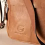 Large Moon Leather Bag – Tan Moon Shape – 46x19x36 cm