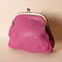 Vintage Leather Frame Crossbody – Pink Metal Frame – 20x20x7 cm