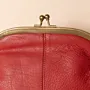 Vintage Leather Frame Crossbody – Red Metal Frame – 20x20x7 cm