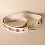 Embroidered Leather Bag Strap – White with Red Tatreez – 4.5x114 cm