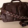 Embroidered Leather Bag Strap – Brown with Pink Tatreez – 4.5x114 cm
