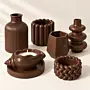 Brown Handmade Concrete Home Decor Set with Sculptural Pieces (Available In Scents and Colors)
