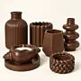 Brown Handmade Concrete Home Decor Set with Sculptural Pieces (Available In Scents and Colors)