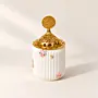Large Concrete Incense Burner with Gold Ornamental Lid (Available In Scents and Colors)