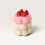 Strawberry Dessert Scented Candle in Bubble Glass Jar (Available In Scents and Colors)