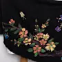 Black Wildflower Felted Shawl with Wool-Felting Technique