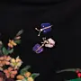 Black Wildflower Felted Shawl with Wool-Felting Technique