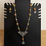 Handcrafted Yellow Agate Silver-Pendant Necklace