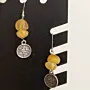 Handcrafted Contemporary Earrings in agate with coin detail