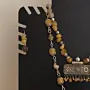 Heritage Yellow Agate Double Necklace Set with Indian and Silver Pendants