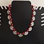 Handcrafted Red Coral Silver-Plated Necklace with Distinctive Detail