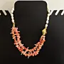 Contemporary Necklace with coral & cultured pearl