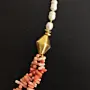 Contemporary Necklace with coral & cultured pearl
