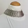 Handcrafted Wide Heritage Silver-Plated Copper Necklace
