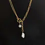 Handcrafted Pearl Shell Gold-Plated Necklace with Distinctive Detail