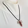 Handcrafted Silver Willow Leaf Agate Necklace with Distinctive Detail