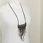 Handcrafted Layered Copper Fringe Macramé Necklace