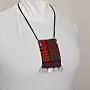 Handcrafted Red Vintage Embroidery Pendant Necklace