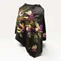 Wool Felt Poncho with Purple & Cream Flowers