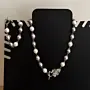 Handcrafted Rose Pearl Shell Front-Clasp Set with Distinctive Detail
