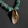  faux pearl with shell pendant detail