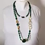 Jade and Agate Double Necklace Set with Ceramic Details
