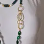 Jade and Agate Double Necklace Set with Ceramic Details